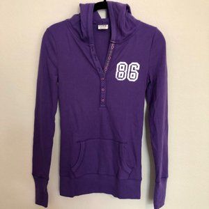 Victoria's Secret PINK Thermal Hoodie Henley Top